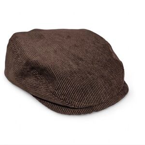 NWT Brown y2k Corduroy Ivy Cap Newsboy Hat with Buckle Adjustment OSFM Flat Hat